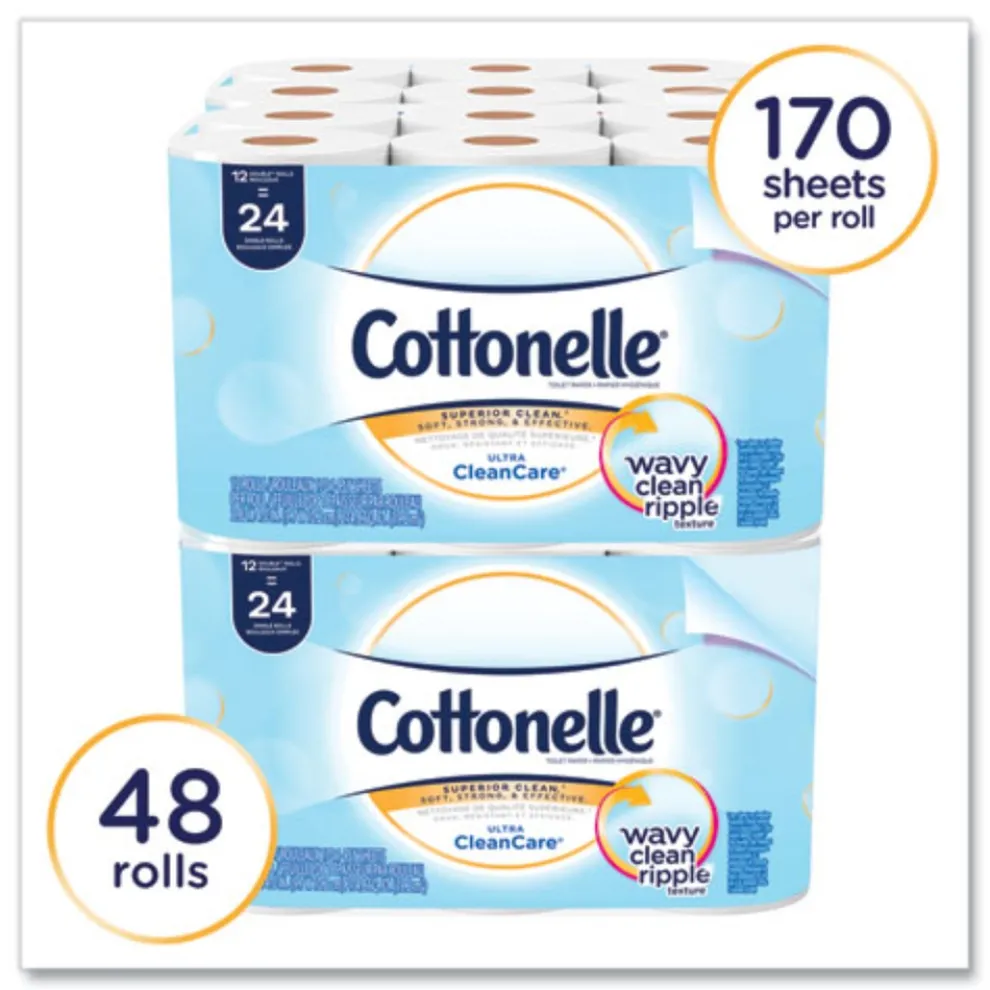 Cottonelle Septic Safe Clean Care Bathroom Tissue - White (170 Sheets/Roll, 48 Rolls/Carton)