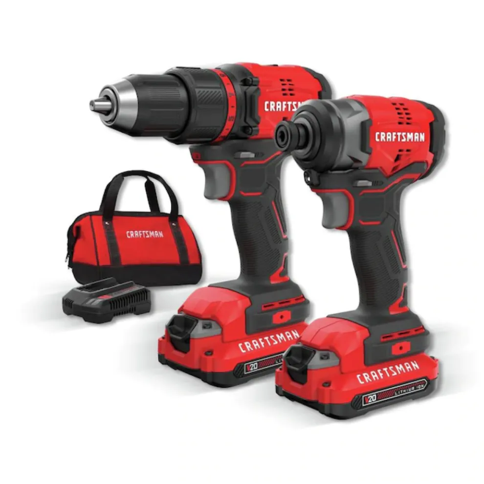 Craftsman V20 Brushless Lithium-Ion Cordless Compact Drill Driver and Impact Driver Combo Kit (1.5 Ah)