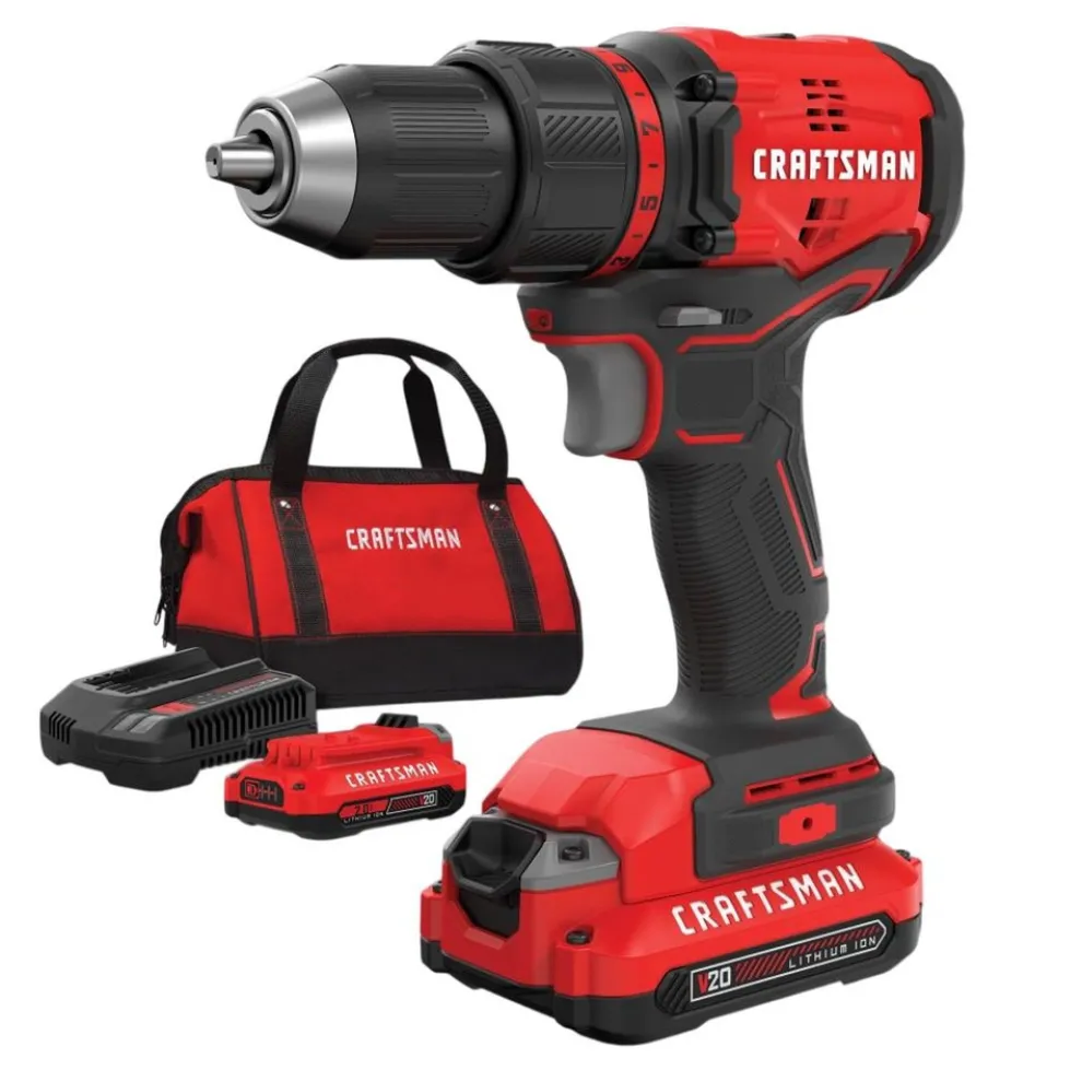 Craftsman V20 Lithium-Ion Brushless 1/2 in. Cordless Drill Driver Kit with (2) 1.5 Ah Batteries