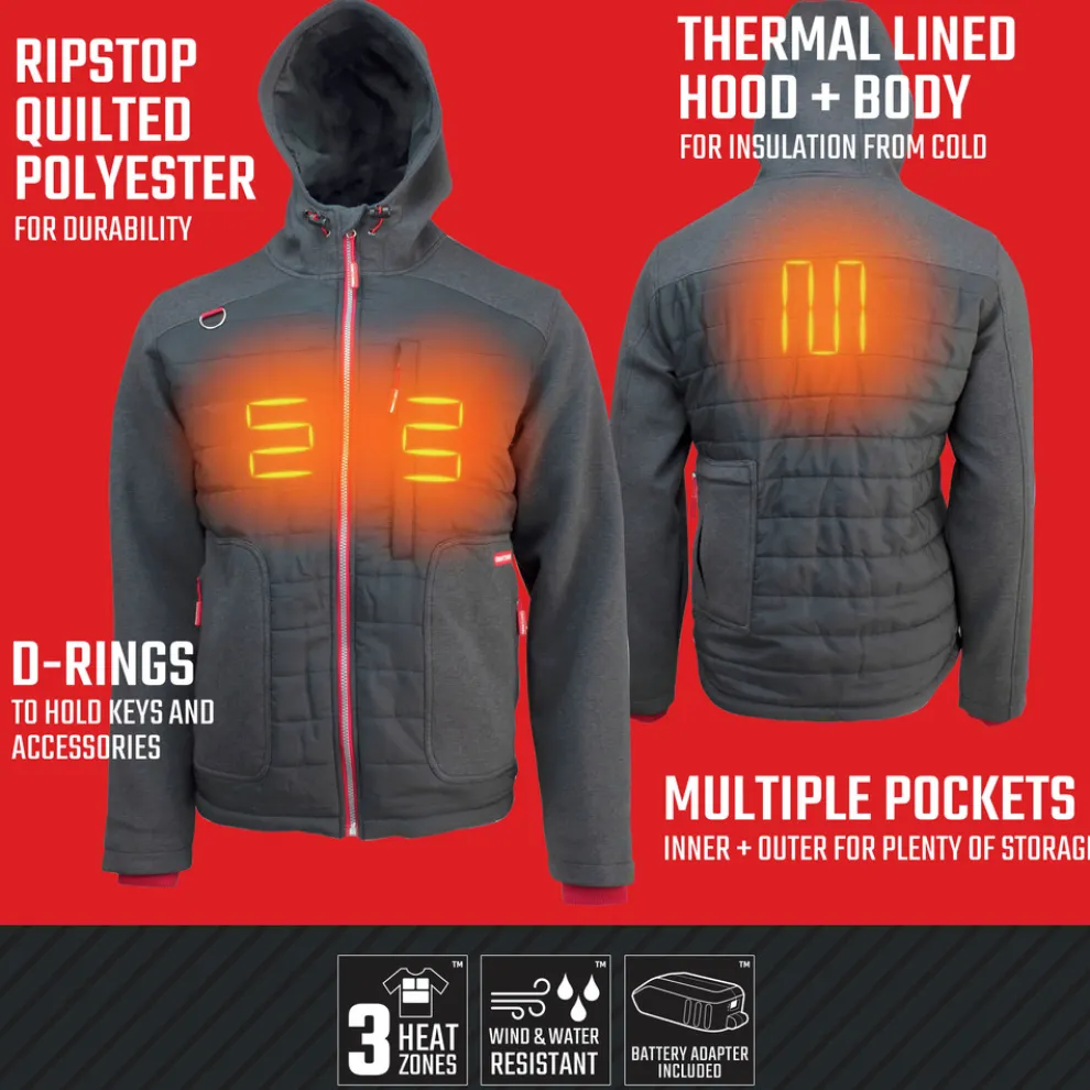 Craftsman 20V Lithium-Ion Cordless Men's Hybrid Heated Jacket (2 Ah) - Medium, Black