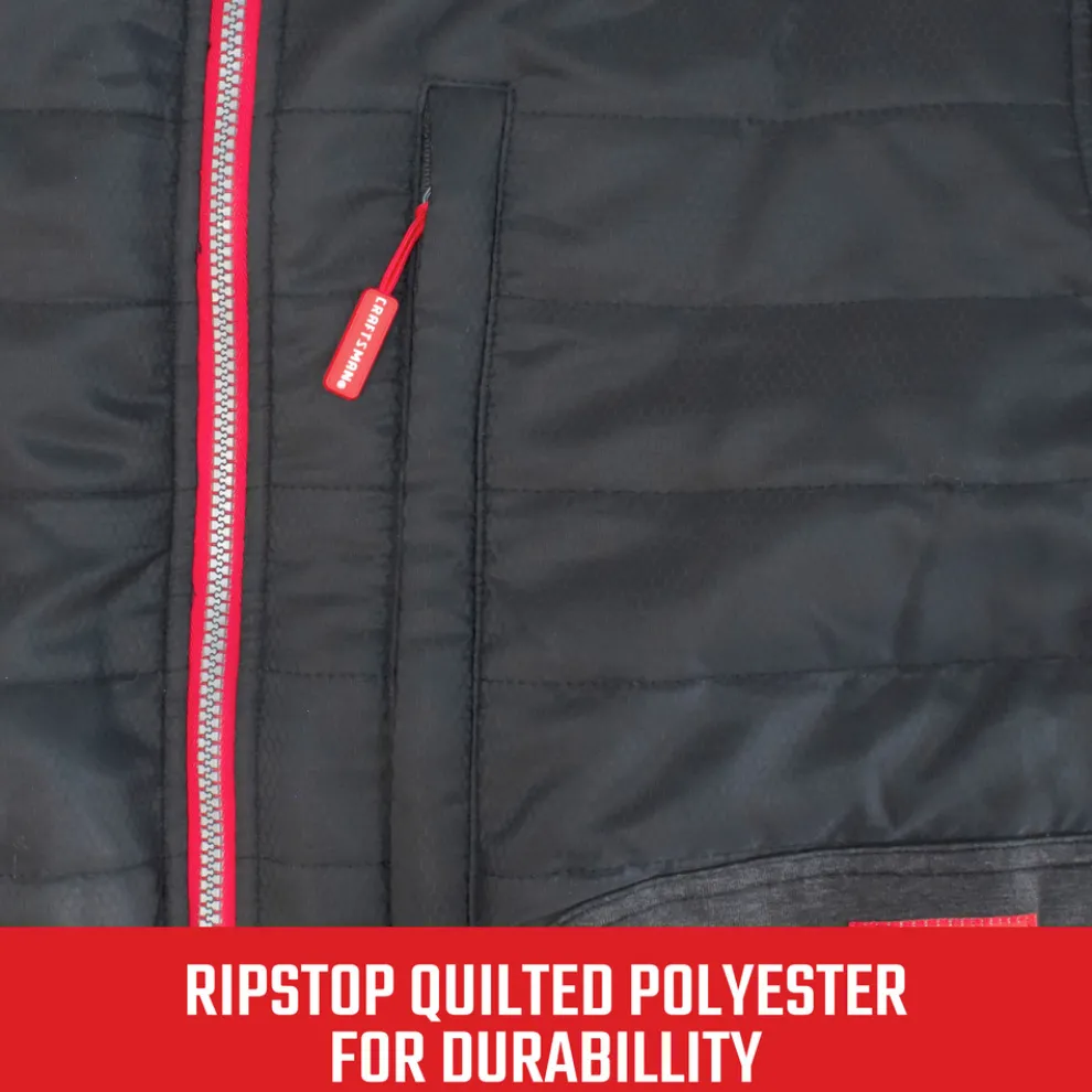 Craftsman 20V Lithium-Ion Cordless Men's Hybrid Heated Jacket (2 Ah) - Medium, Black