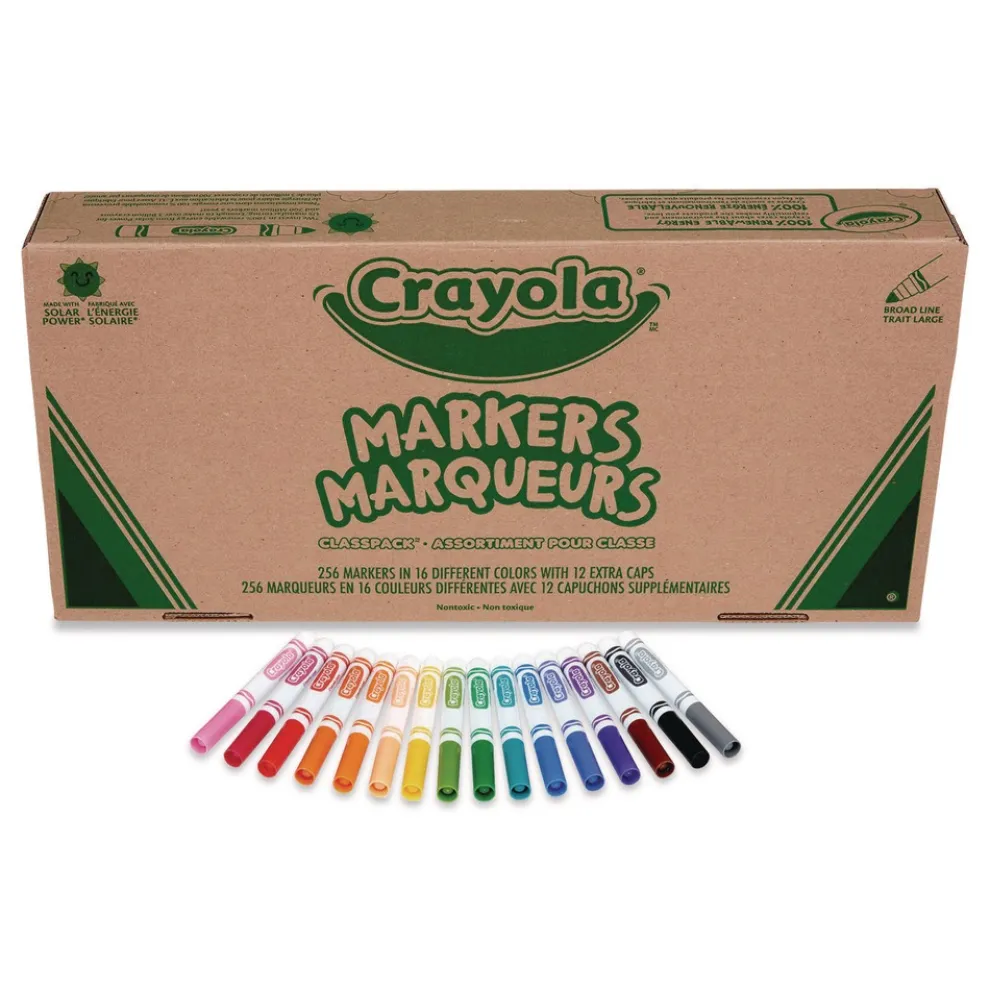 Crayola Broad Bullet Tip Non-Washable Marker - Assorted Classic Colors (256/Box)