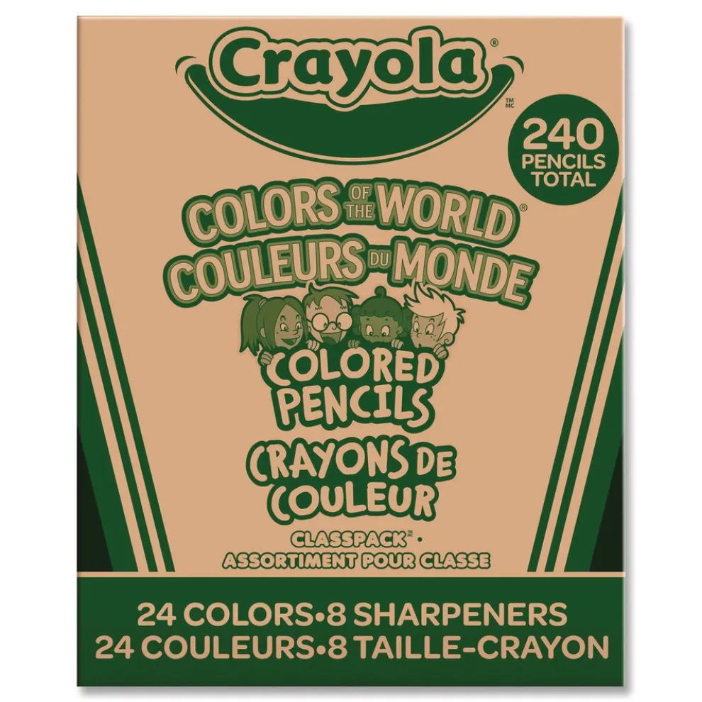 Crayola Colors of the World Colored Pencils Classpack Set - Assorted Lead and Barrel Colors (240/Pack)