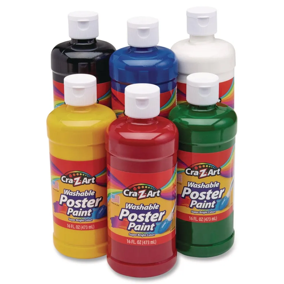 Cra-Z-Art Washable Kids Paint, Assorted Colors, 16 oz Bottle, 6/Pack