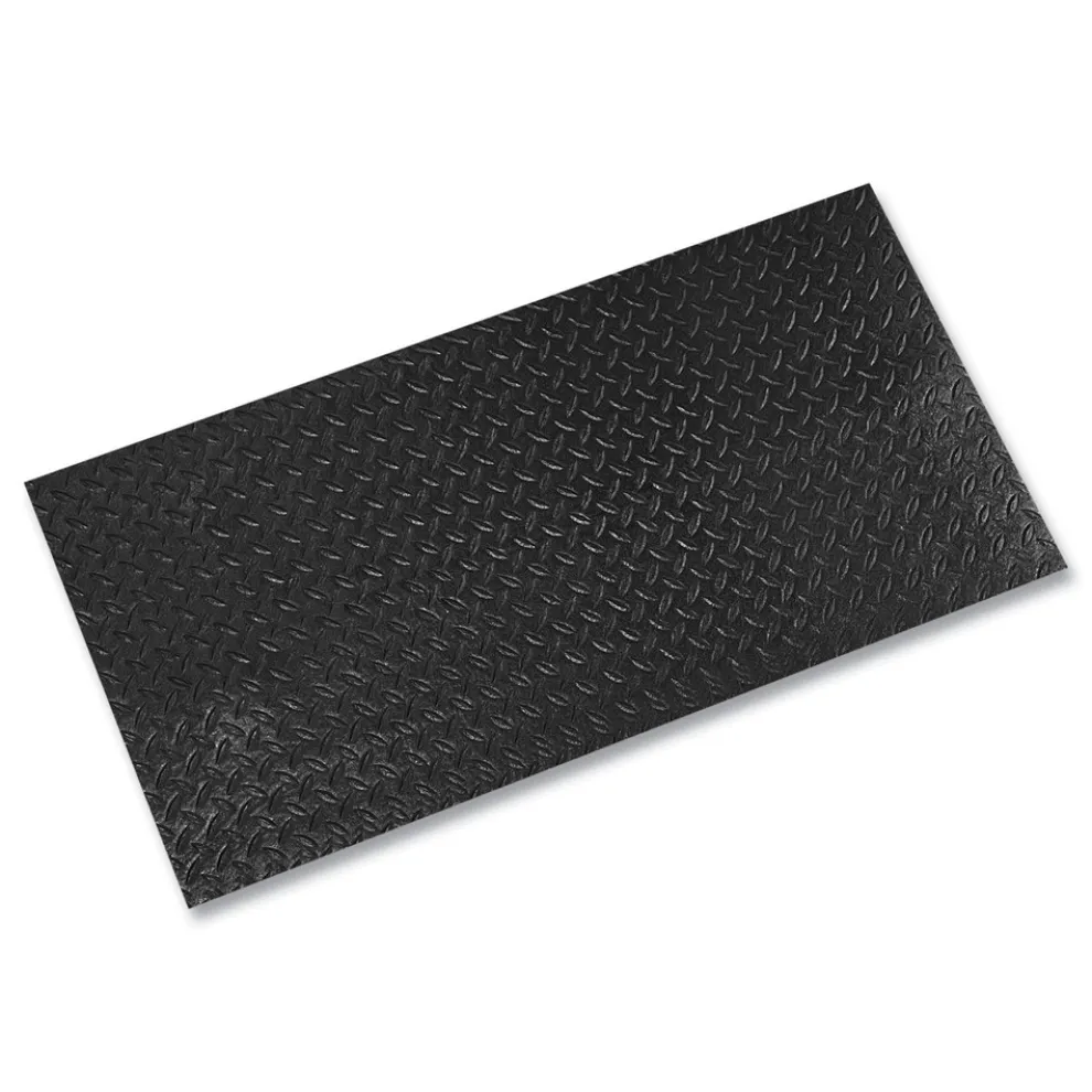 Crown 36 in. x 60 in. Tuff-Spun Foot-Lover Rectangular Diamond Surface Mat - Black