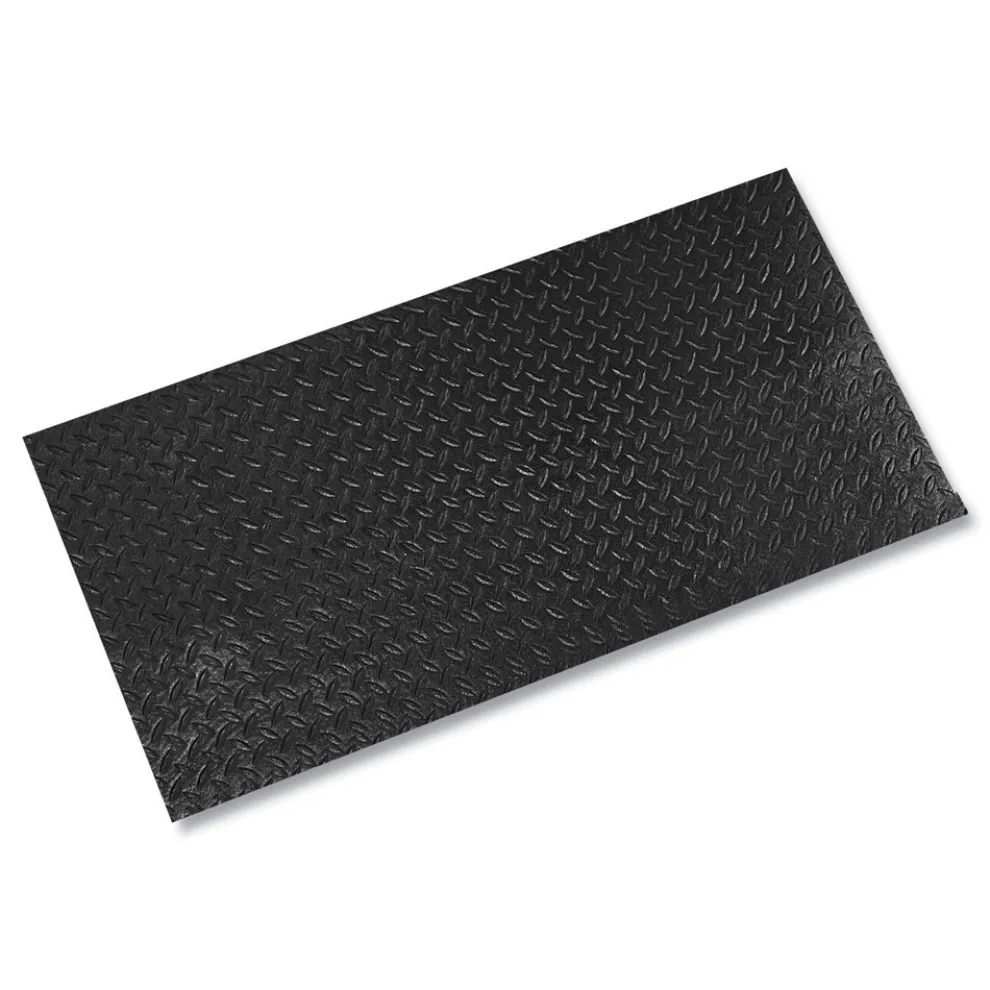 Crown 24 in. x 36 in. Tuff-Spun Foot-Lover Rectangular Diamond Surface Mat - Black