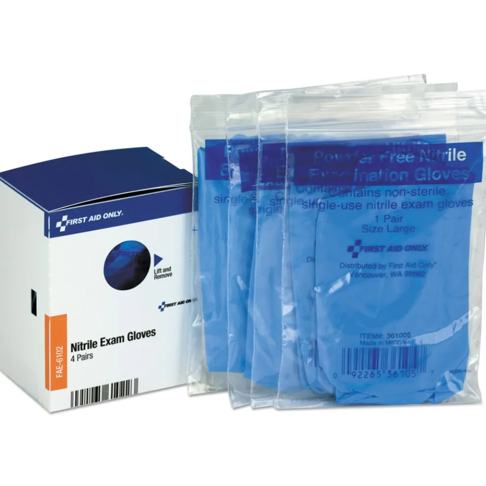 First Aid Only Nitrile Exam Gloves Refill (4/Box)