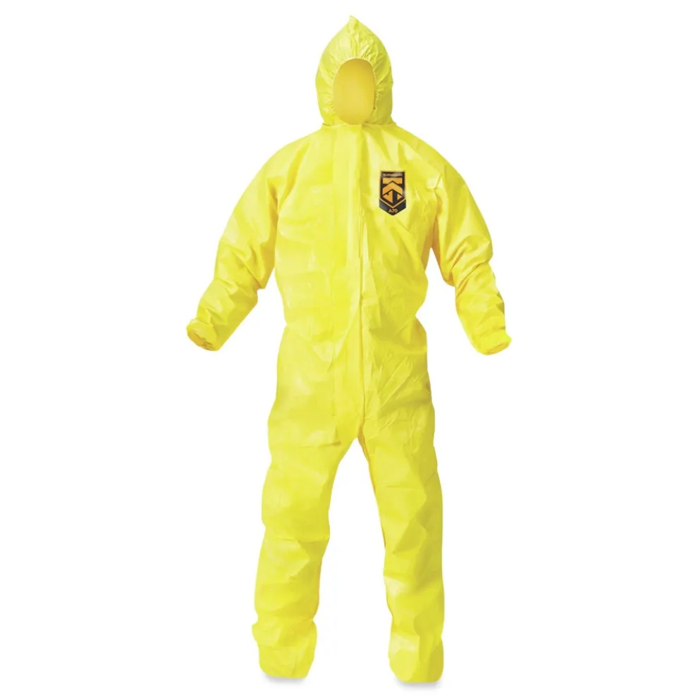 Ansell A70 Chemical Spray Protection Coveralls - Large Yellow (12/Carton)