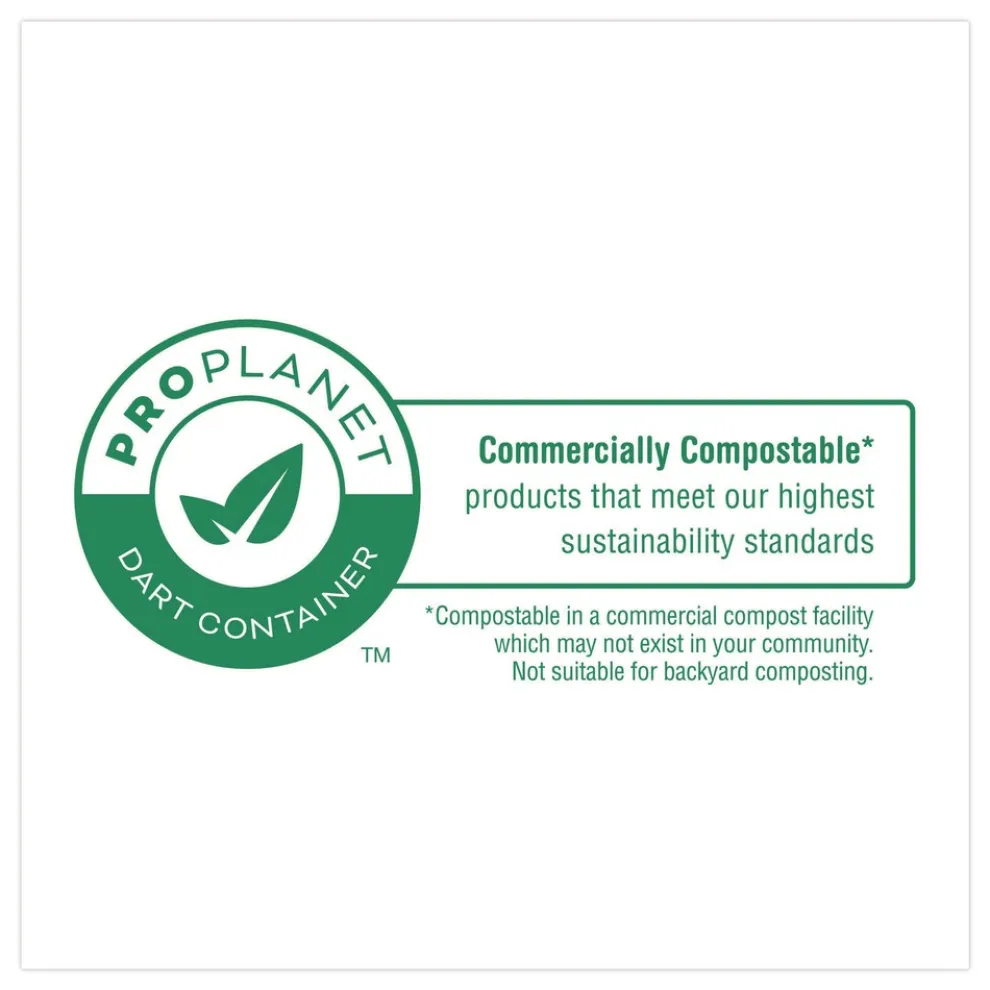 Dart 6.12 in. x 5.87 in. x 3.1 in. ProPlanet Seal Compostable Molded Fiber Hinged Trays - Natural (500/Carton)