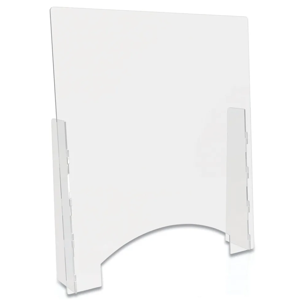 Deflecto 31.75 in. x 6 in. x 36 in. Polycarbonate Counter Top Barrier with Pass Thru - Clear (2/Carton)