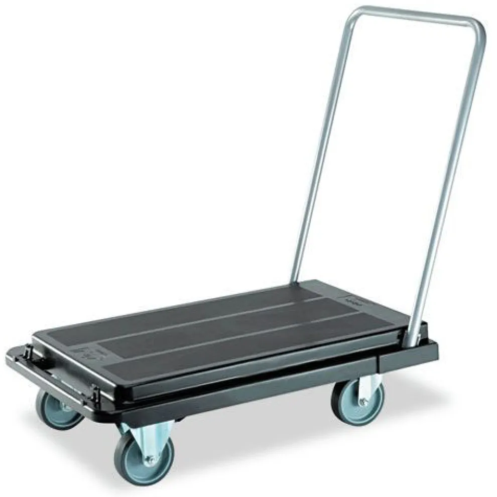 Deflecto 300 lb Capacity 21 x 32.5 x 37.5 Heavy-Duty Platform Cart - Black