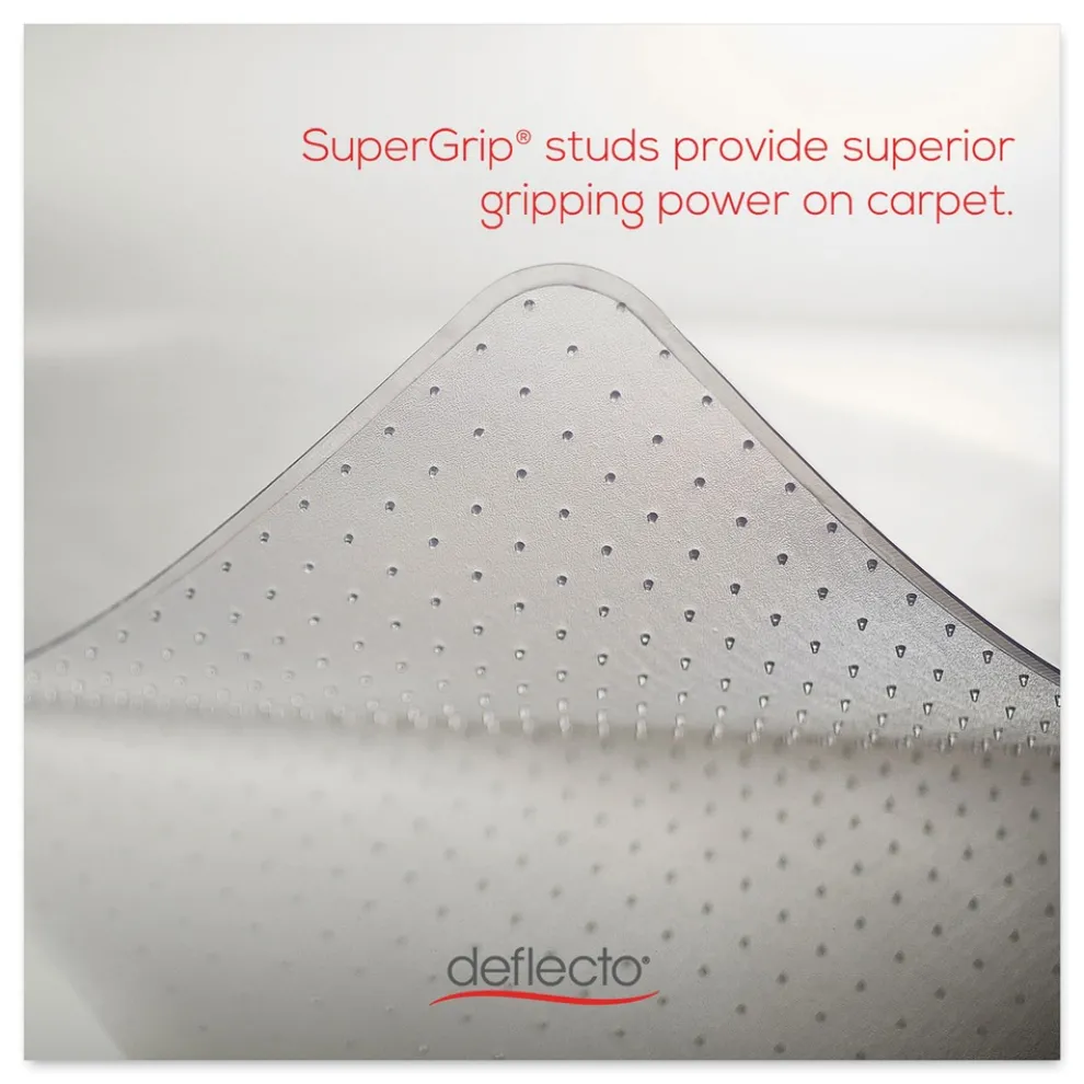 Deflecto Medium Pile Carpet Lipped 48 in. x 36 in. Antimicrobial Chair Mat - Clear (1/Carton)