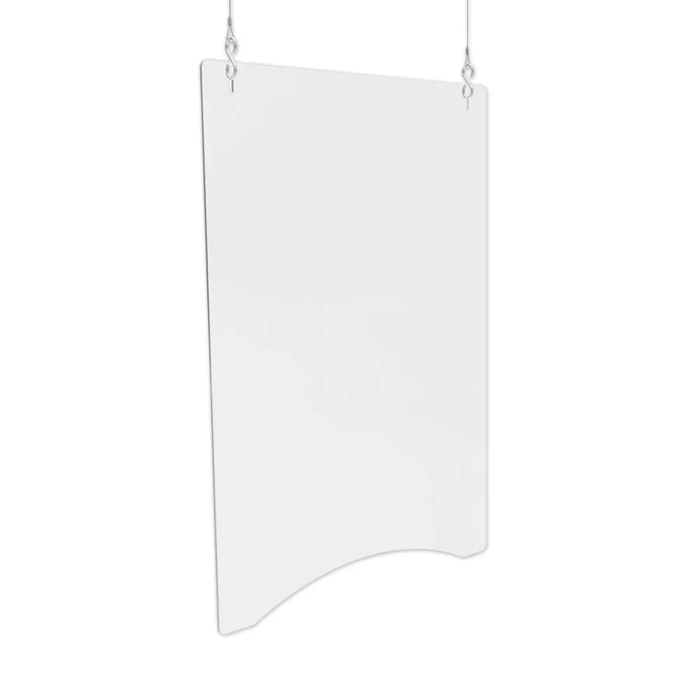 Deflecto PBCHA2436 23.75 in. x 35.75 in. Acrylic Hanging Barrier - Clear (2/Carton)