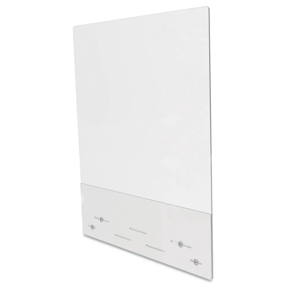 Deflecto PBCMA3138FB 31.5 in. x 38 in. Acrylic Mounting Safety Barrier with Full Shield and Brace - Clear (2/Carton)