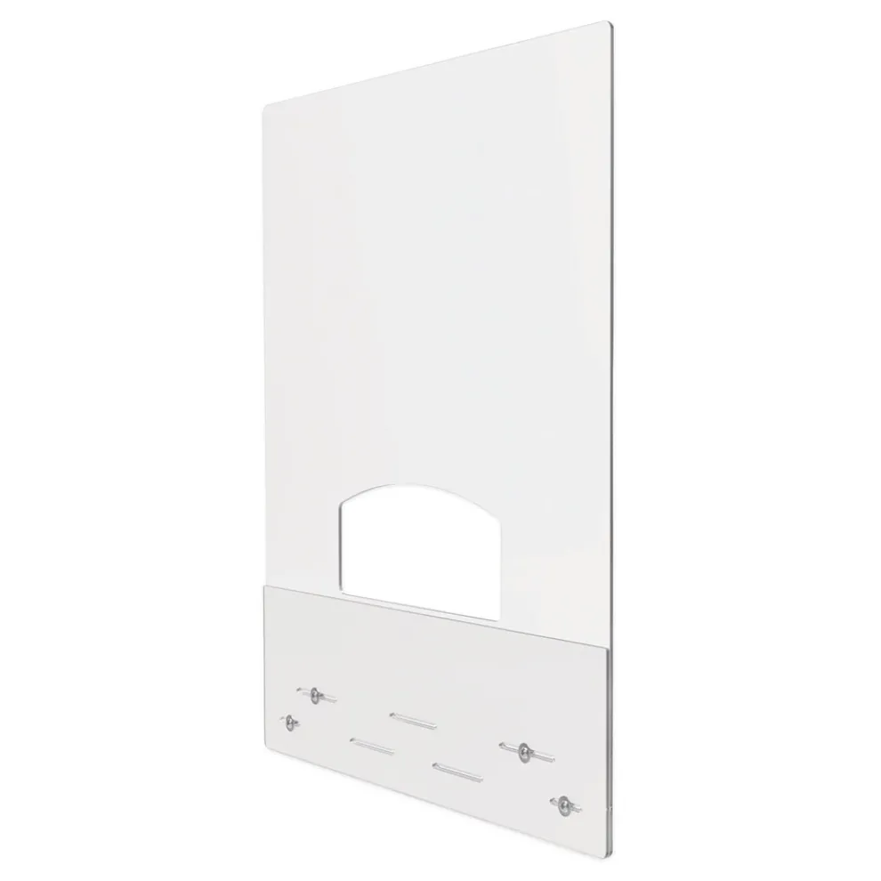 Deflecto PBCMA3138P 31.5 in. x 38 in. Acrylic Mounting Safety Barrier with Pass Thru - Clear (2/Carton)