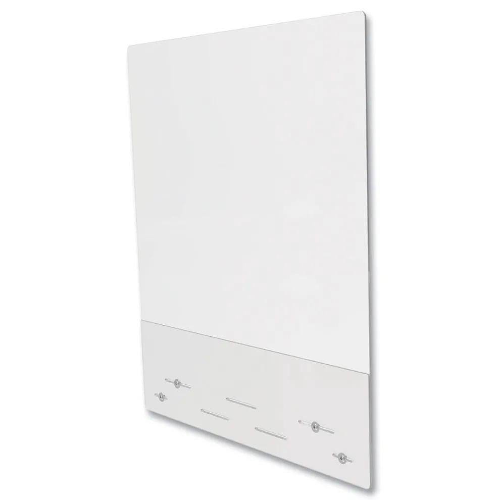 Deflecto PBCMPC3138FB 31.5 in. x 38 in. Polycarbonate Mounting Safety Barrier with Full Shield and Brace - Clear (2/Carton)