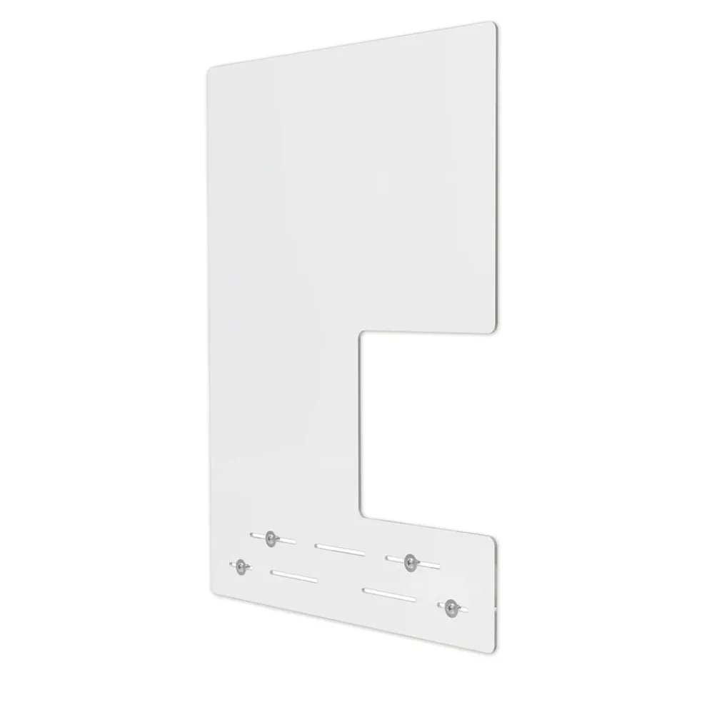 Deflecto PBCMPC2331S 23.75 in. x 31.75 in. Polycarbonate Mounting Safety Barrier with Side Pass Thru - Clear (2/Carton)