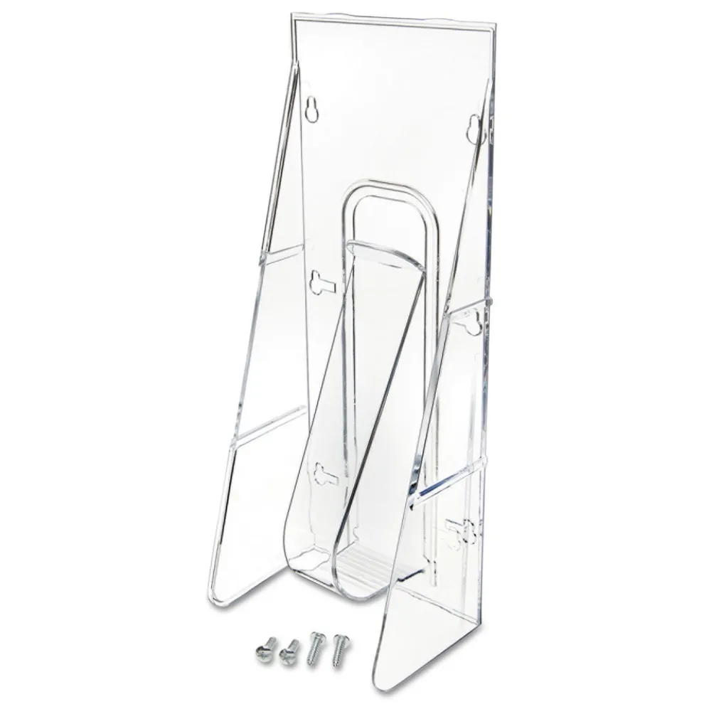 Deflecto Stand-Tall Wall-Mount 4.56 in. x 3.25 in. x 11.88 in. Leaflet Literature Rack - Clear