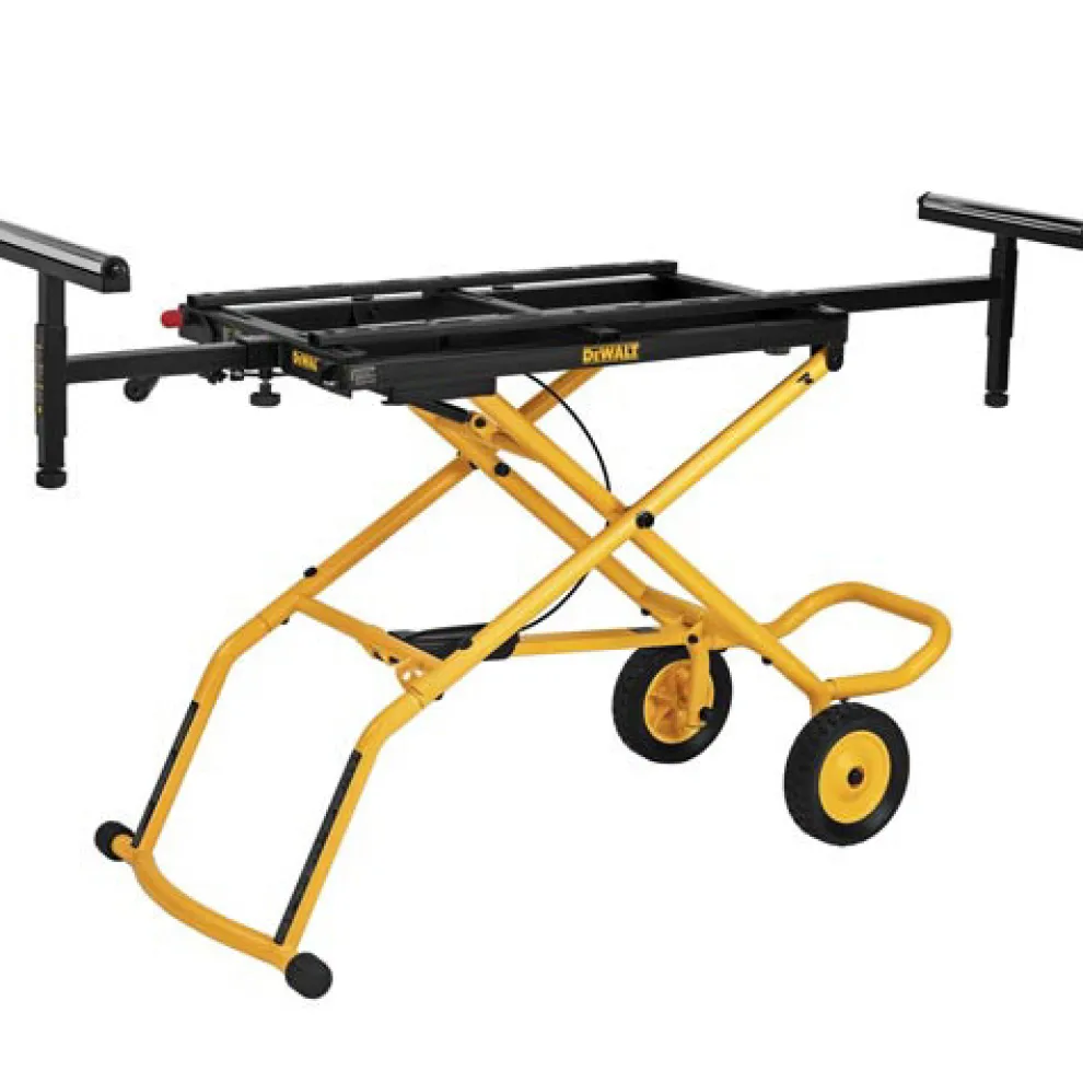 Dewalt 25 in. x 60 in. x 32.5 in. Heavy-Duty Rolling Miter Saw Stand - Yellow/Black