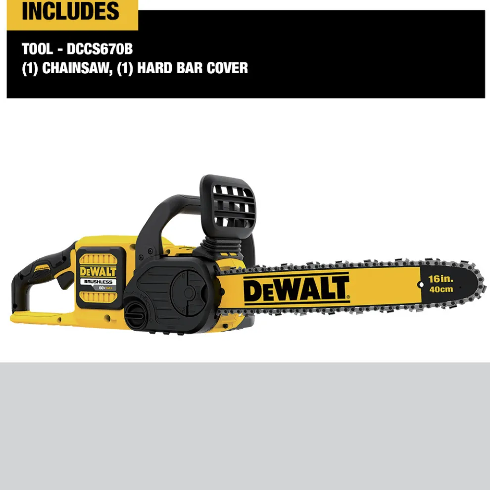 Dewalt DCCS670B 60V MAX Brushless Lithium-Ion 16 in. Cordless Chainsaw (Tool Only)