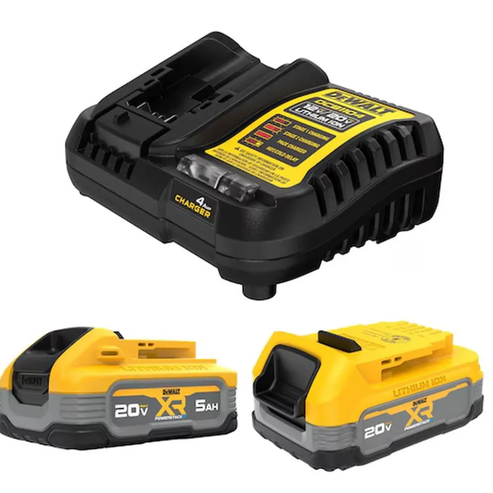 Dewalt 20V MAX POWERSTACK Lithium-Ion Batteries and Charger Starter Kit (1.7 Ah/5 Ah)