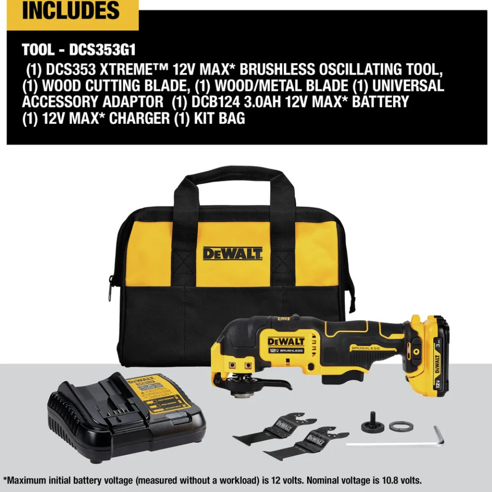 Dewalt 12V MAX XTREME Brushless Lithium-Ion Cordless Oscillating Tool Kit (3 Ah)