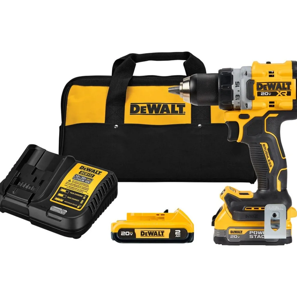 Dewalt 20V XR Brushless Lithium-Ion 1/2 in. Cordless Drill Driver Kit with 2 Batteries (2 Ah)