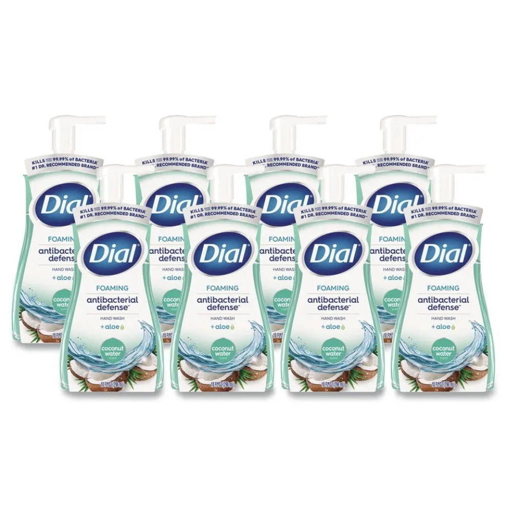 Dial 10 oz. Antibacterial Foaming Hand Wash - Coconut Water Scent (8/Carton)