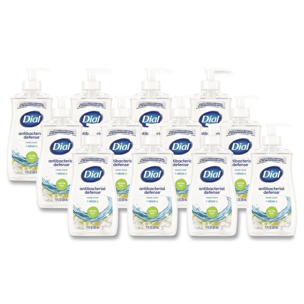 Dial 11 oz. Antibacterial Liquid Hand Soap - White Tea Scent (12/Carton)