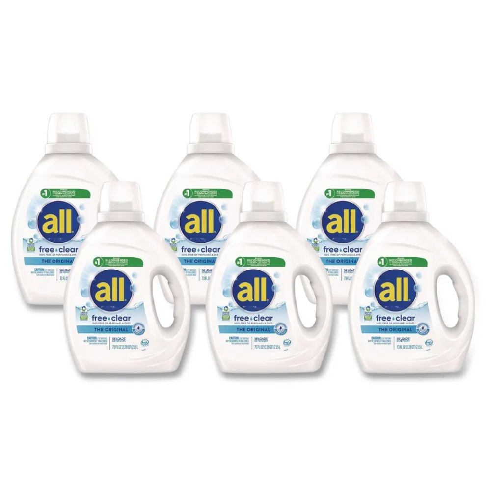 Dial 73 oz. Bottle 58 Loads Free Clear HE Laundry Detergent - Unscented (6/Carton)