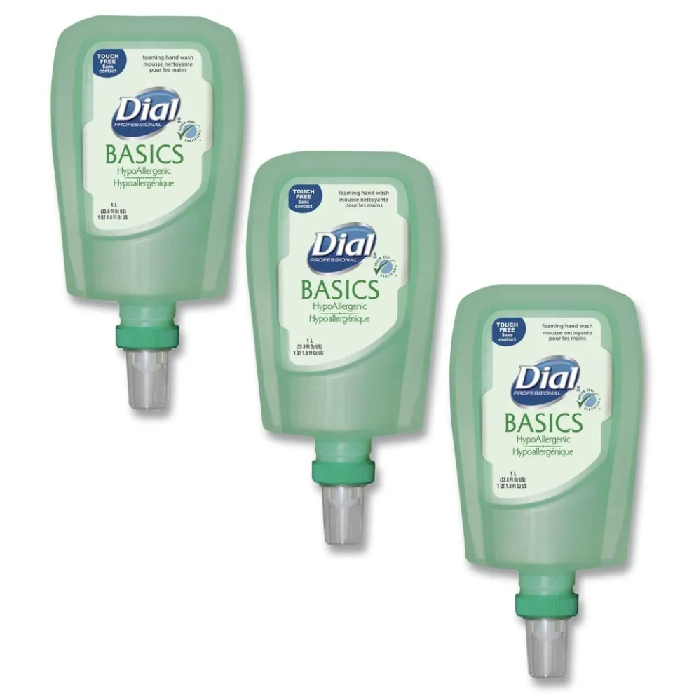 Dial Professional 1 Liter Basics Hypoallergenic Foaming Hand Wash Refill for FIT Touch Free Dispenser - Honeysuckle Scent (3/Carton)