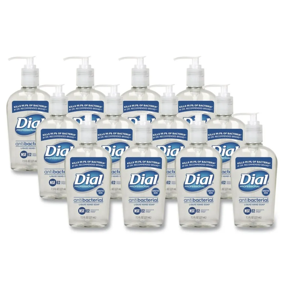 Dial Professional 7.5 oz. Bottle Antimicrobial Liquid Hand Soap for Sensitive Skin - Floral Scent (12/Carton)
