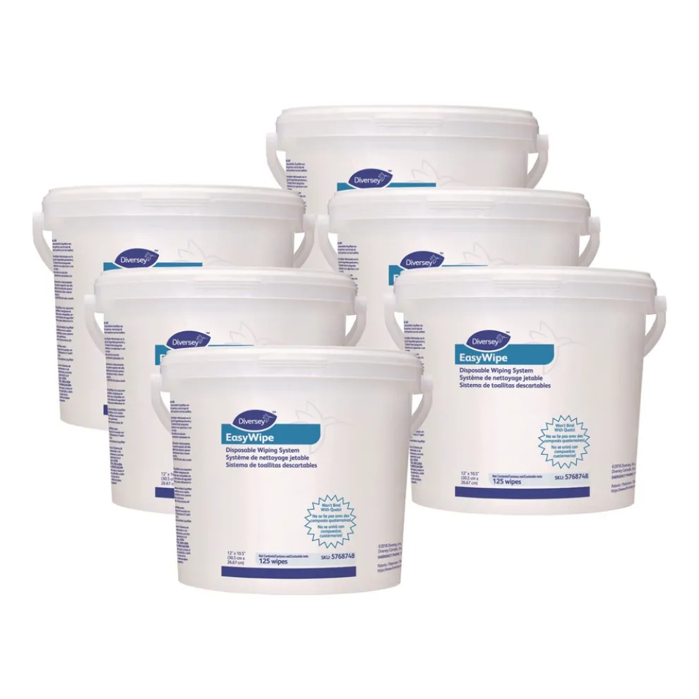 Diversey Care 8.63 in. x 24.88 in. Easywipe Disposable Wiping Refill - White (6/Carton)