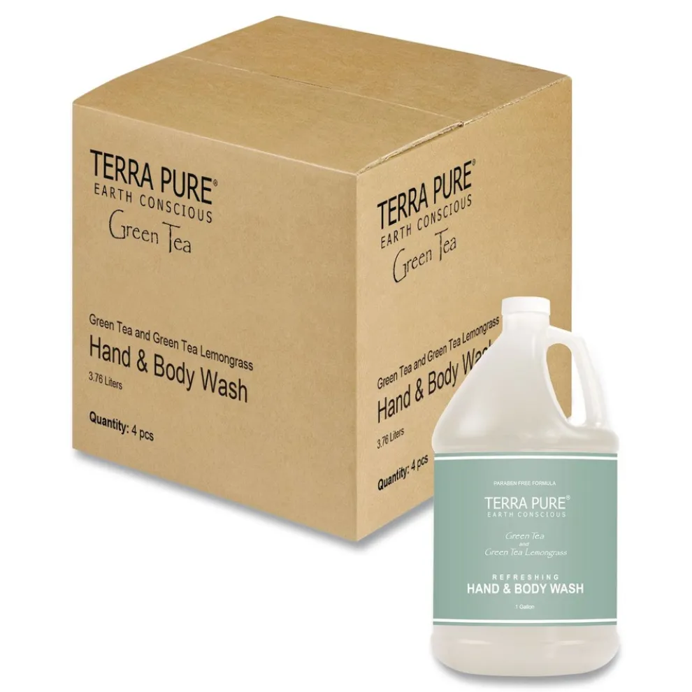 Diversified Hospitality Solutions Terra Pure 1 Gallon Body Wash - Green Tea Lemongrass (4/Carton)