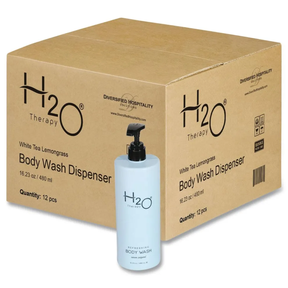 Diversified Hospitality Solutions H2O Therapy 16.23 oz Body Wash - White Tea and Lemongrass (12/Carton)