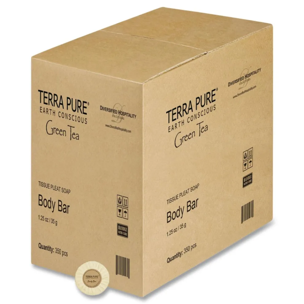 Diversified Hospitality Solutions Terra Pure 1.25 oz Cleansing Bar - Green Tea Lemongrass (350/Carton)