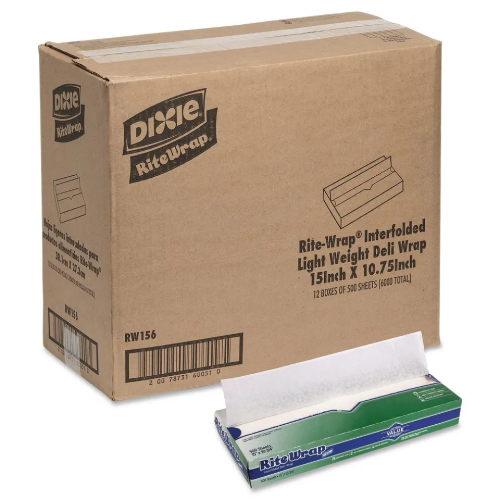 Dixie 15.12 in. x 10.75 in. Dry Wax Lightweight Deli Paper (12/Carton)