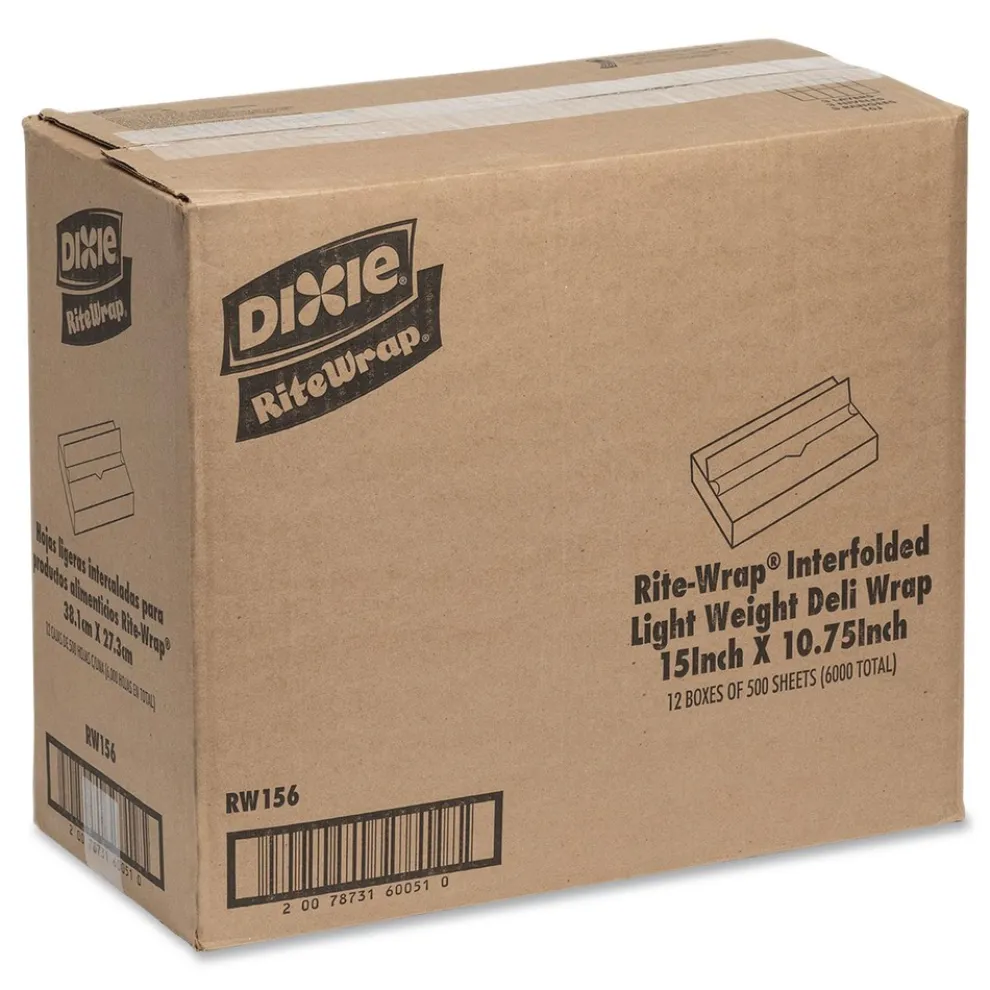 Dixie 15.12 in. x 10.75 in. Dry Wax Lightweight Deli Paper (12/Carton)