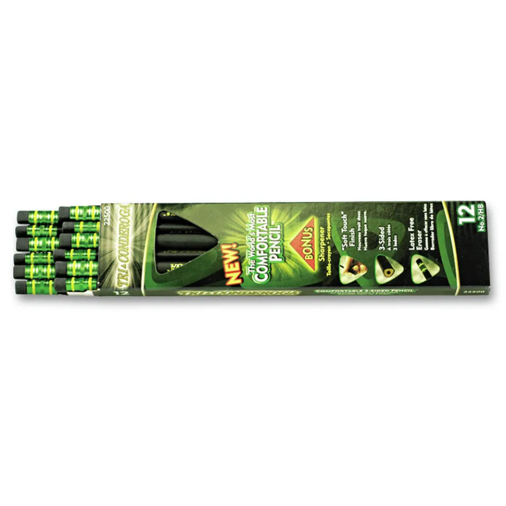 Dixon HB (No. 2) Tri-Conderoga Pencil with Microban Protection - Black Lead/Barrel (1-Dozen)