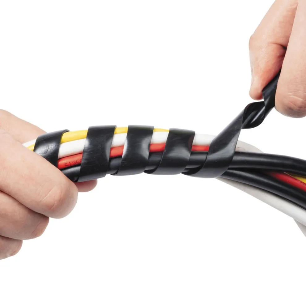 D-Line 0.25 in. - 2 in. x 98 in. Cable Tidy Wrap - Black