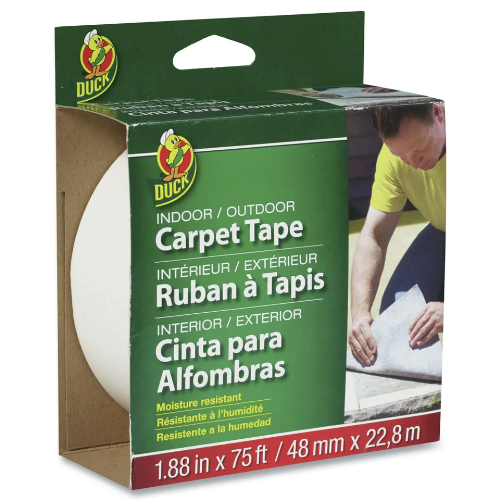 Duck 1.88 in. x 75 ft. 3 in. Core Carpet Tape - White (1-Roll)