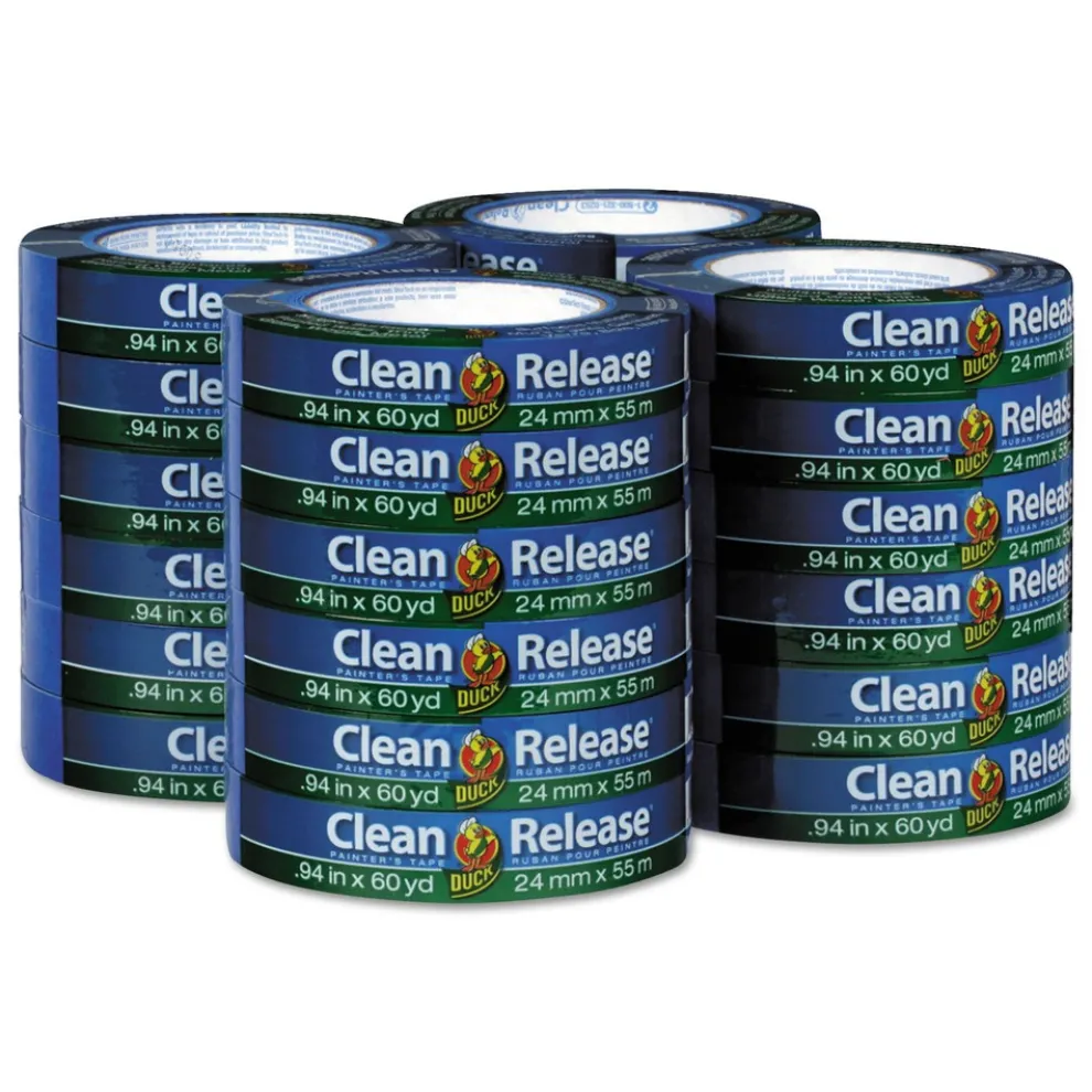 Duck Clean Release 0.94 in. x 60 yards 3 in. Core Painter's Tape - Blue (24/Carton)