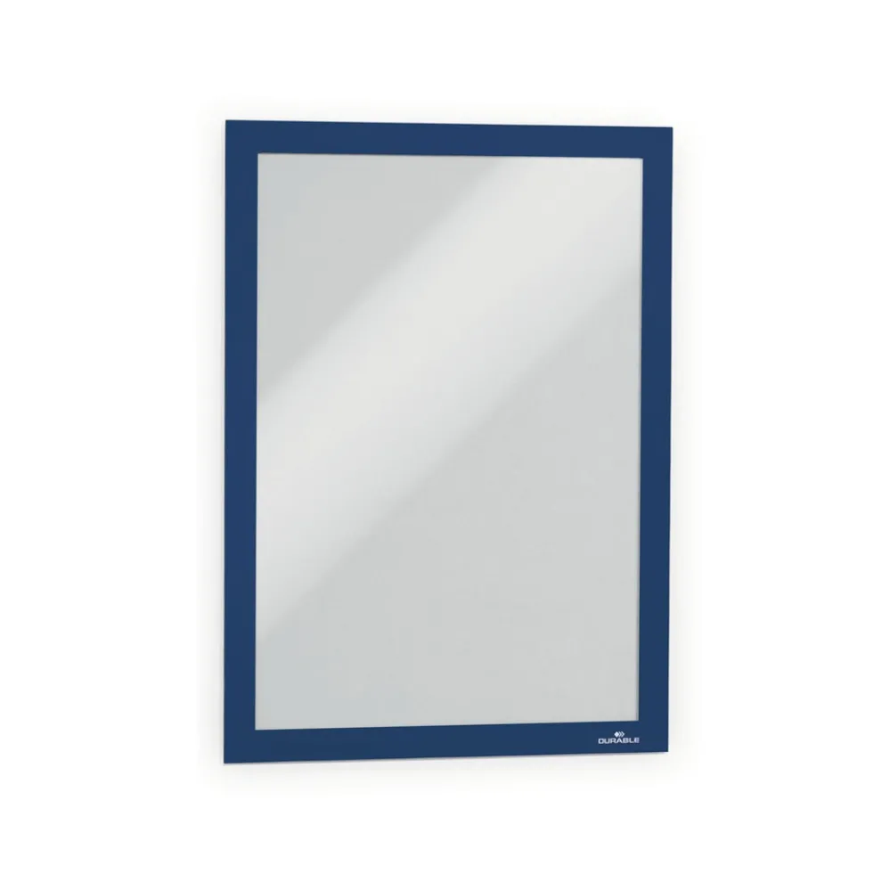 Durable Infoframe DURAFRAME 9.5 in. x 12 in. Self Adhesive Double Sided Sign Holder - Dark Blue Frame (2/Pack)