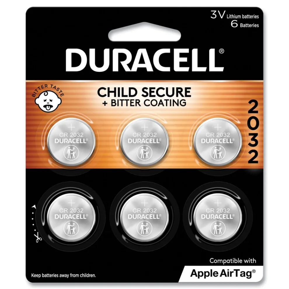Duracell 2032 Lithium Coin Batteries With Bitterant (6/Pack)