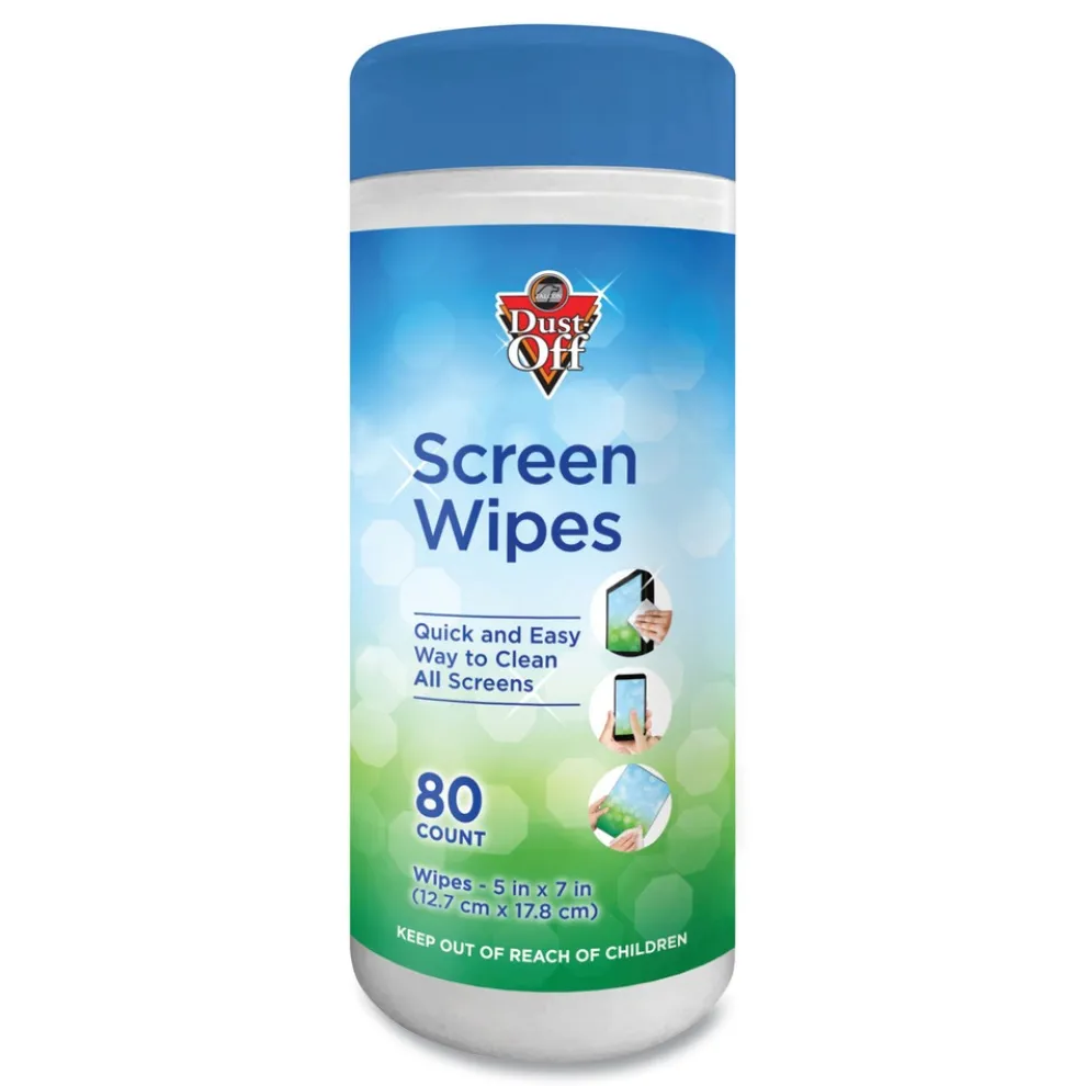 Dust-Off 5 in. x 7 in. Cloth Premoistened Monitor Cleaning Wipes - White