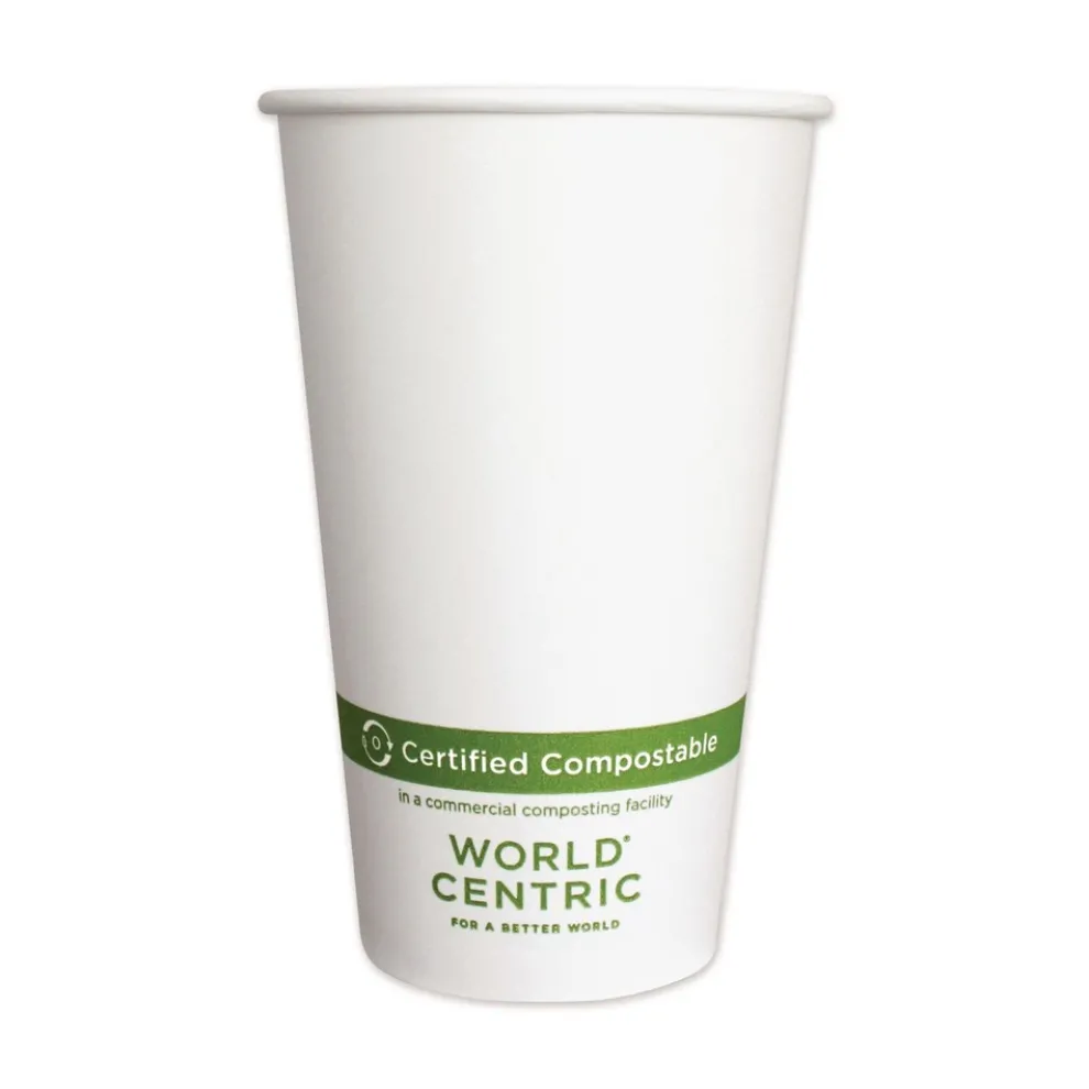 World Centric 16 oz. Paper Hot Cups - White (1000/Carton)