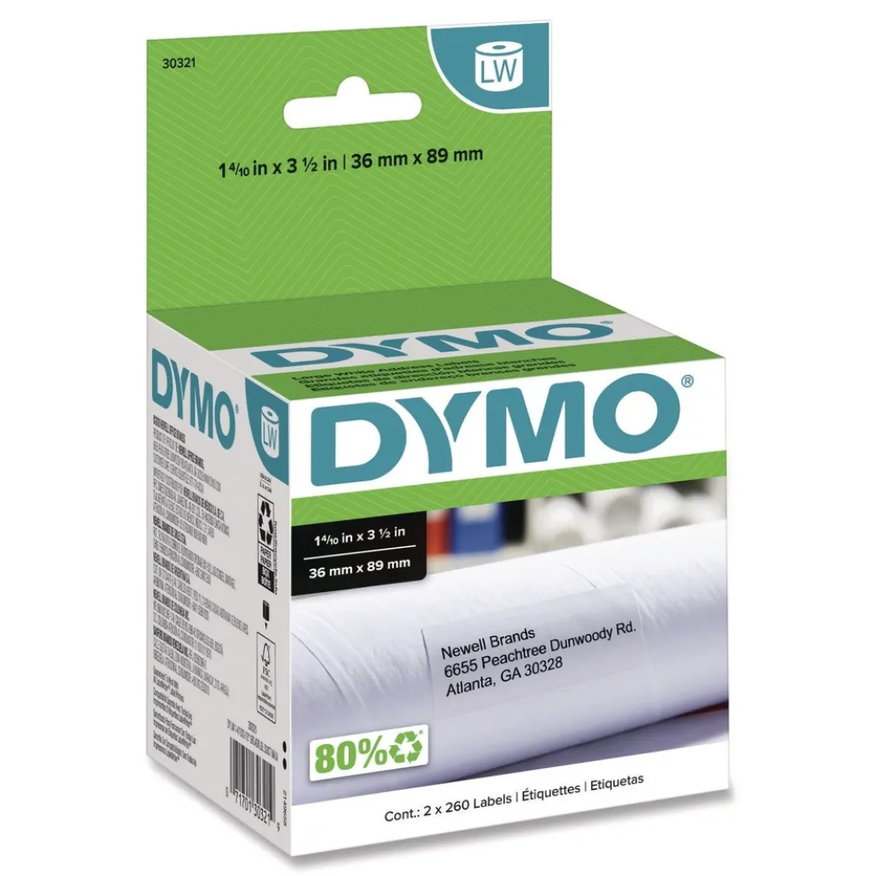 DYMO LabelWriter 1.4 in. x 3.5 in. Address Labels - White (2/Box)