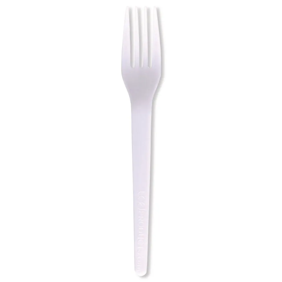 Eco-Products Plantware CPLA Cutlery Fork - White (1000/Carton)