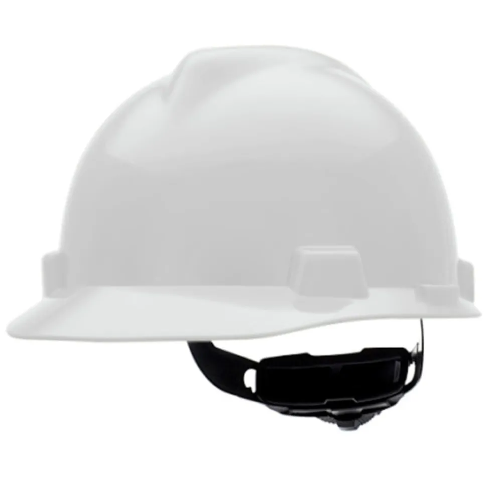MSA V-Gard Slotted Cap with Fas-Trac III Suspension - White