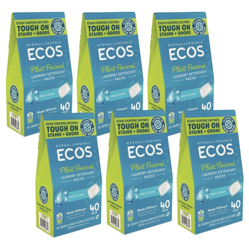 ECOS Laundry Detergent Packs - Free and Clear (6/Carton)